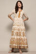 Beige Pure Cotton Printed Tiered Dress image number 0