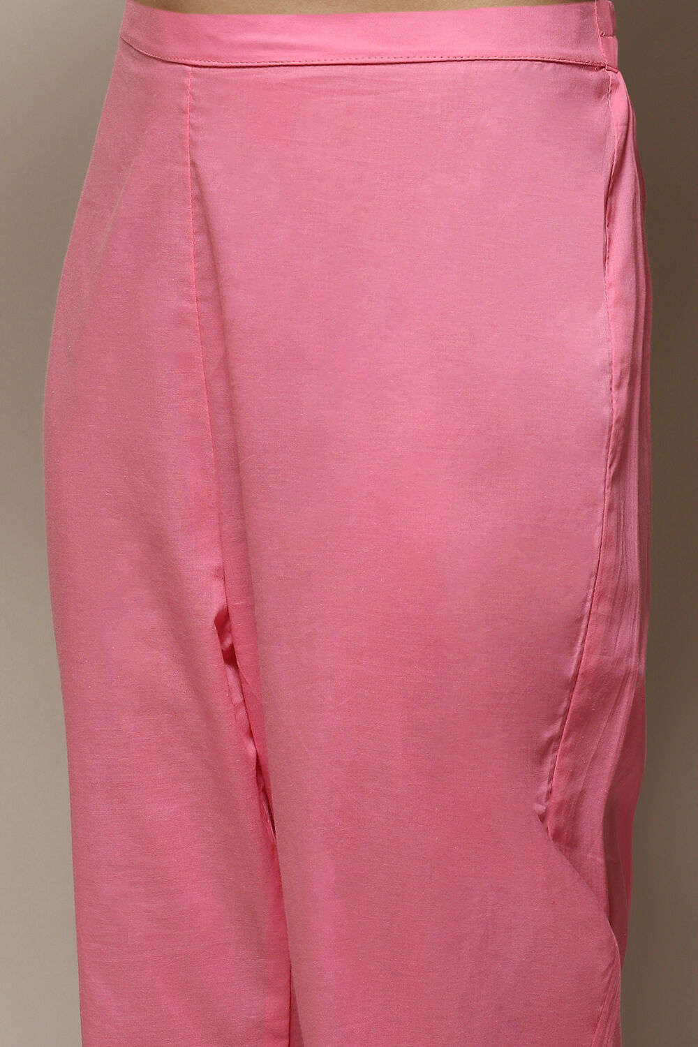 Pink Cotton Hand Embroidered Unstitched Suit Set image number 3