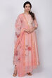 Beige Poly Cotton Anarkali Kurta Churidar Suit Set image number 2