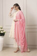White Poly Chanderi Floral Printed Kalidar Suit Set image number 3