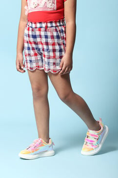Red & Blue Cotton Shorts image number 2