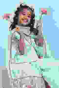 Green Cotton Printed Tiered Suit Set image number 6