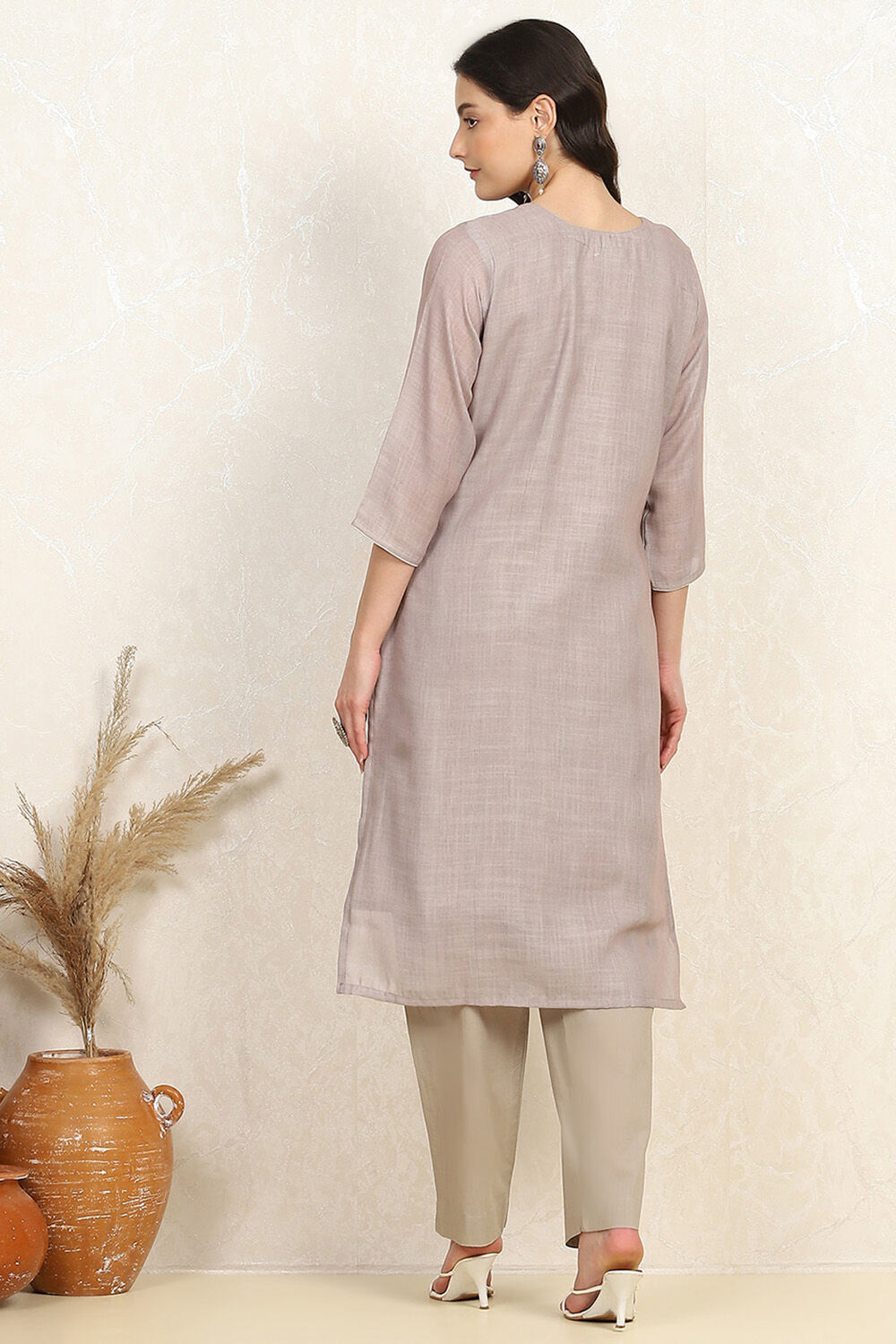 Teal Cotton Embroidered Unstitched Suit Set image number 5