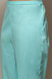 Teal Blue Cotton Hand Embroidered Unstitched Suit Set image number 3