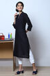 Peach Cotton Flax Kurta image number 3
