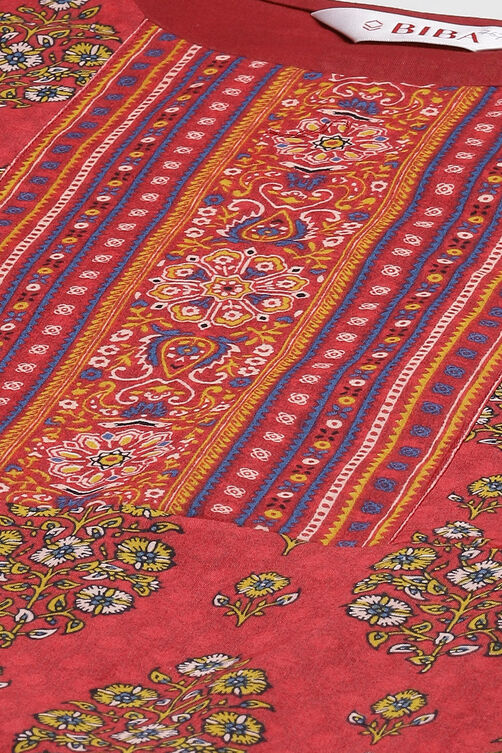 Cherry Cotton Straight Kurta Pants Suit Set image number 1