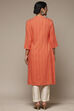 Orange Rayon Straight Printed Kurta image number 4