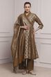 Brown Cotton Anarkali Yarndyed Suit Set image number 6