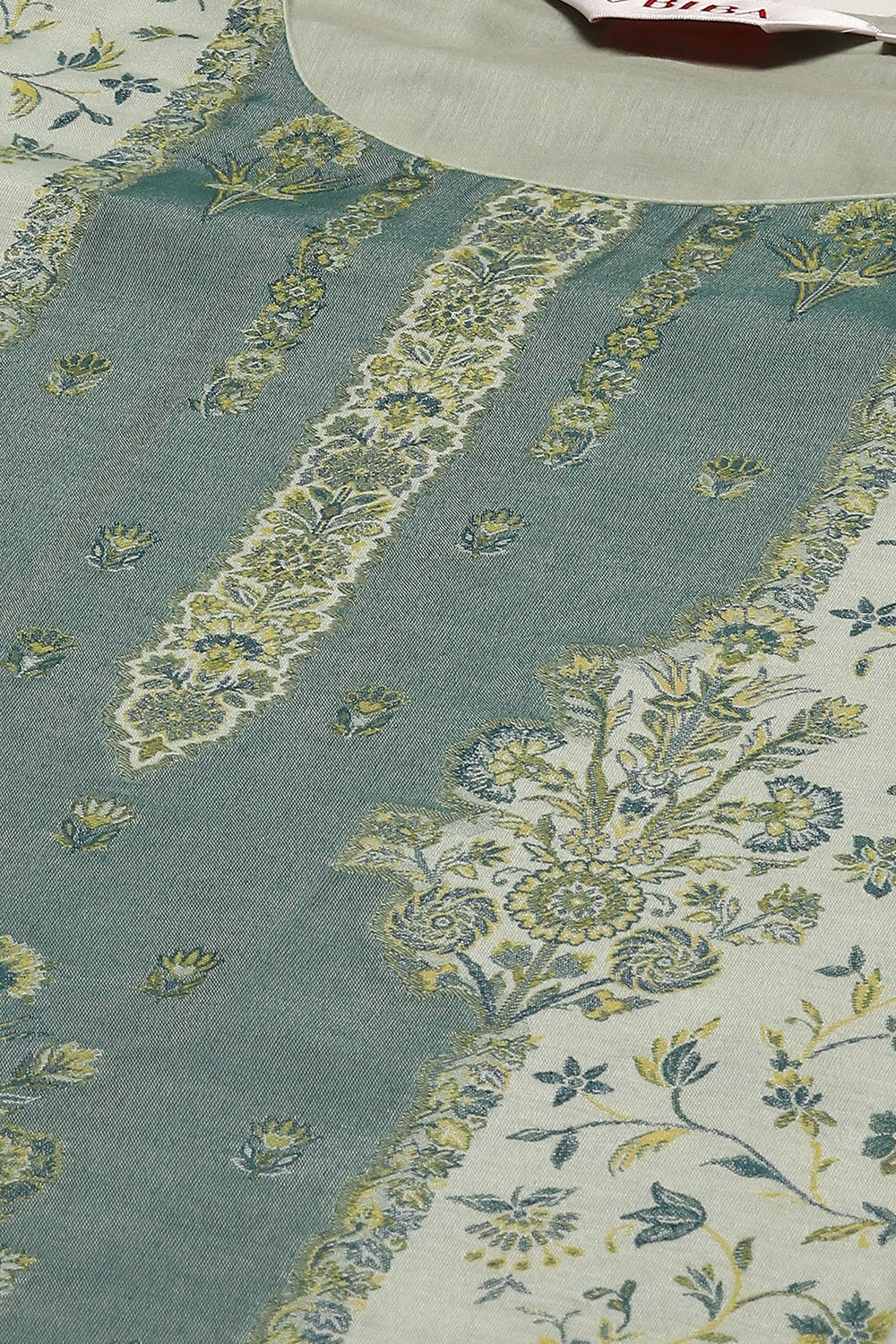 Green Cotton Blend Straight Yarndyed Kurta Suit Set image number 1