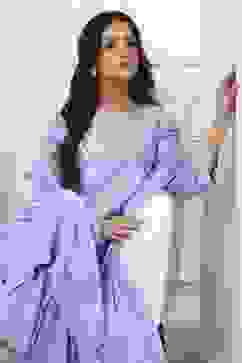 Blue Poly Viscose Straight Suit Set image number 7