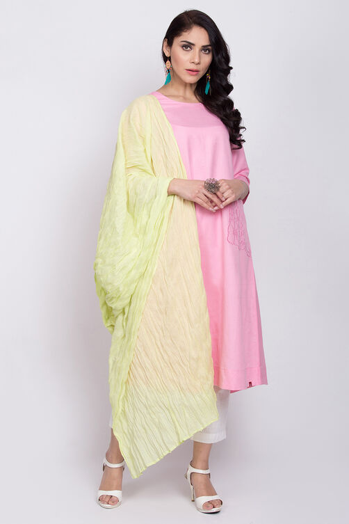 Mint Green Cotton Solid Dupatta image number 0