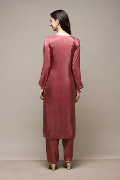 Mauve Silk Blend Digital Print Unstitched Suit Set image number 5