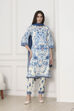 Blue Viscose Rayon Straight Suit Set image number 7