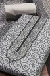 Blue Cotton Printed Embroidered Unstitched Suit Set image number 1