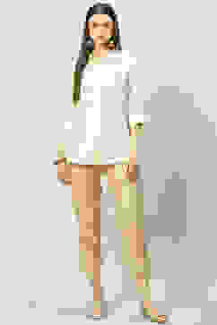 Beige Art Silk Straight Printed Shirt image number 5