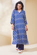 Blue Viscose Rayon Straight Kurta