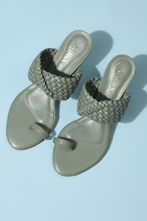 Green Pu Ring Toe Sandals image number 5