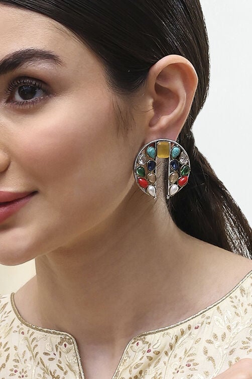 Multi-Colored Gold-Plated Studs image number 1
