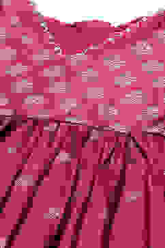 Wine Polyester Gathered Printed Suit Set image number 1