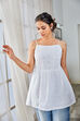 White Cotton Embroidered Gathered Top image number 0