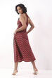 Maroon Cotton Printed A Line Dress image number 3
