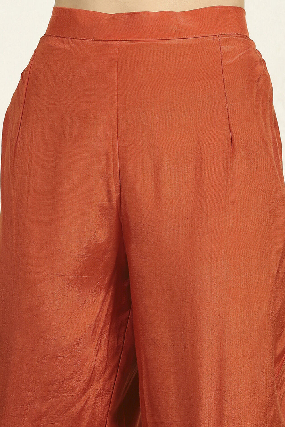 Rust Chanderi Unstitched Suit Set image number 3