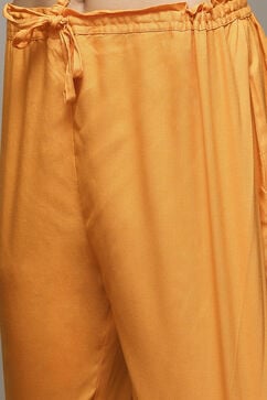 Orange Cotton Blend Straight Kurta Palazzo Suit Set image number 2