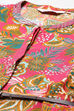 Deep Fuchsia Rayon Straight Printed Dress image number 1