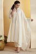 Off White Cotton Silk Kalidar Suit Set image number 6