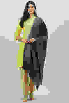 Blue Grey Acrylic Yarndyed Dupatta image number 2