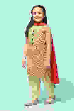 Mustard Cotton Straight Printed Kurta Salwar Suit Set image number 4