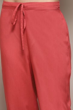Pink Nylon Narrow Kurta Pant Suit Set image number 6