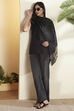Black Mulberry Silk Bandhani Printed Stole image number 0