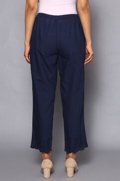 Navy Cotton Ankle Length Pants image number 5