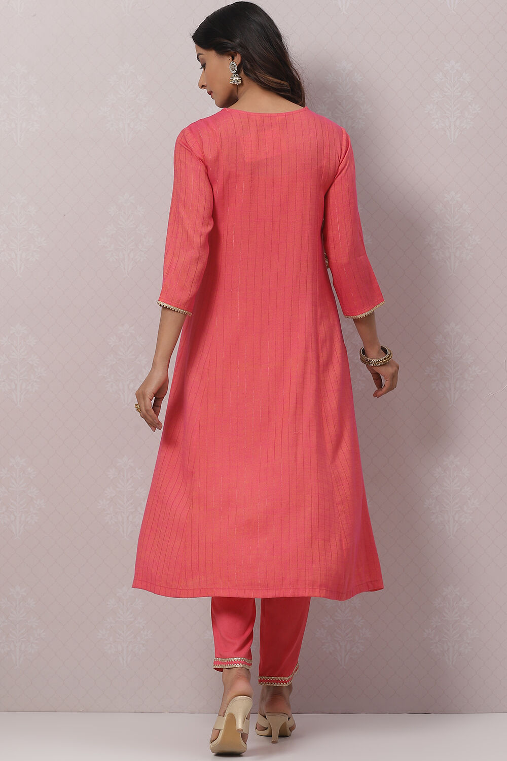 Fuchsia LIVA A Line Kurta Set image number 4