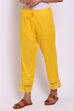 Yellow Cotton Pants With Drawstring image number 3