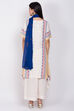Off White Cotton A-Line Kurta Flared Palazzo Suit Set image number 4
