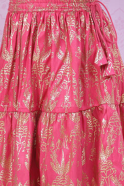 Pink Art Silk Lehenga Set image number 2