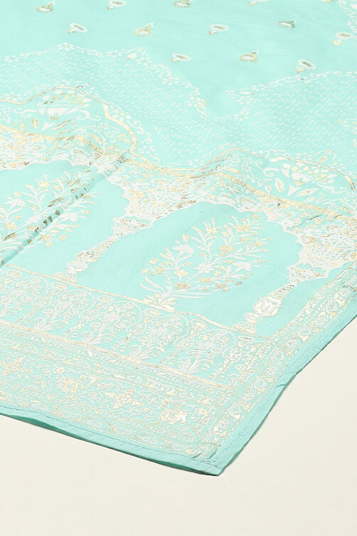 Sea Green Cotton Straight Kurta Pants Suit Set image number 3