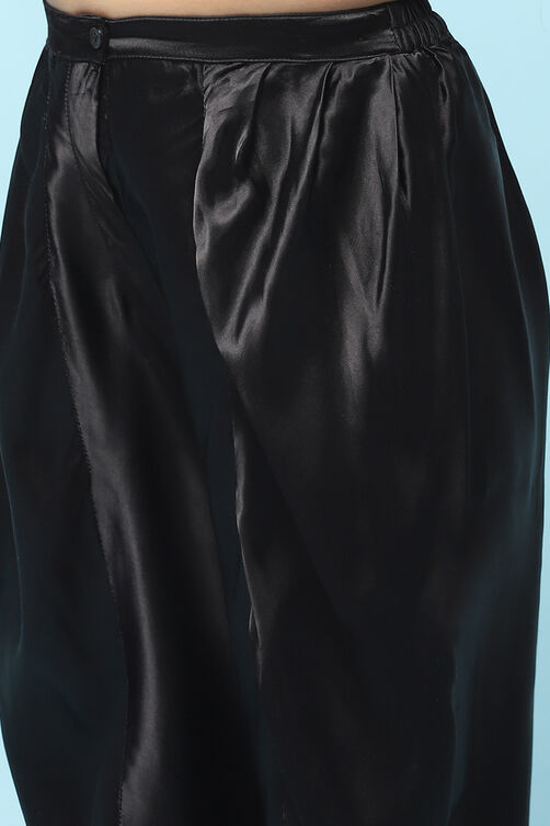 Black Viscose Solid Herem Dhoti image number 5