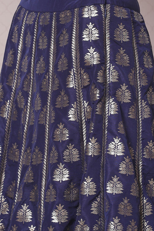 Blue Straight Art Silk Lehenga Set image number 5