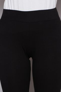 Black Cotton Blend Solid Leggings image number 1