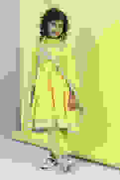 Yellow Cotton Embroidered Gathered Suit Set image number 0