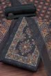Grey Chanderi Rajasthani Print Unstitched Suit Set image number 0