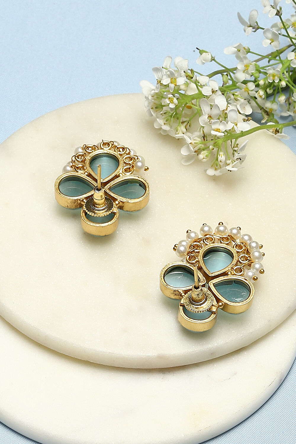 Blue Brass Earrings image number 2