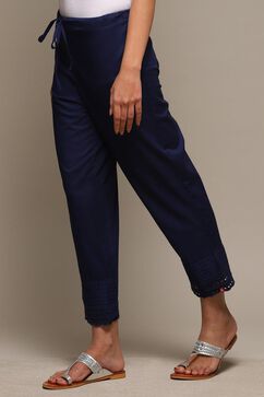 Navy Cotton Pants image number 2