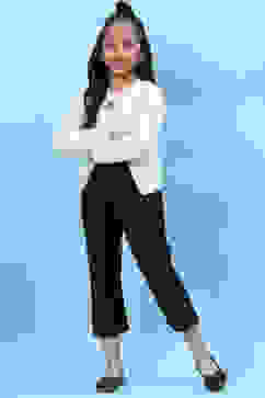 Black Cotton Solid Pant image number 5