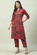 Maroon Straight 2 Piece Set image number 4