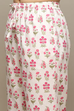 Off White & Pink Cotton Printed 2 Piece Sleepwear Set image number 2