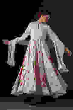 Rohit Bal Ivory Cotton Silk Anarkali Printed Suit Set image number 9